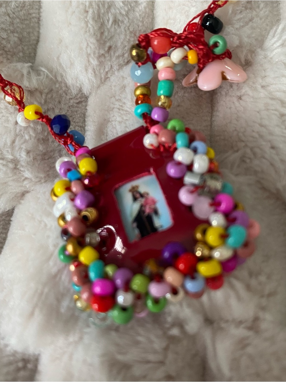 Handmade Colorful Beaded Necklace Escapulario